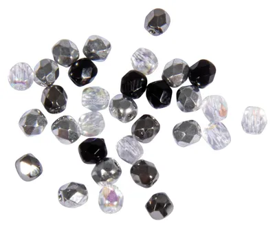 Produktbild von Rayher Glas-Schliffperlen, 4 mm ø, kristall, Dose 100 Stück, Glasschliffperlen,
