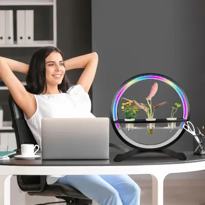 Obrázok produktu pre Vodná atrakcia Vnútorné s regulátorom svetla LED kruhové svetlá Stolný ornament 3/9/12H Časovač RGB Plné spektrum Hydropónia Vodná krajina Dekoratívne svetlá pre obývaciu izbu / spálňu / dekoráciu domácej kancelárie