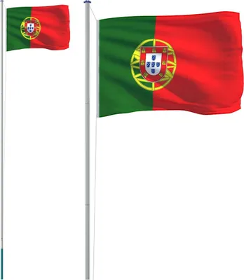 Obrázok produktu pre vidaXL Portugalská vlajka s stožiarom 6,08 m hliník