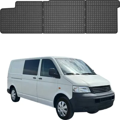 Produktbild von OMAC Gummi Fußmatten für VW T5 2003-2015 Doppelkabine Gummi Schwarz 3tlg