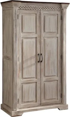 Produktbild von MASSIVMOEBEL24.DE Schrank Mango / Akazie 100x50x180 weiß gewachst CASTLE-ANTIK #239