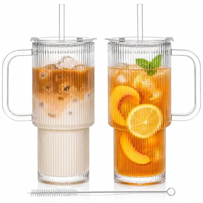 Obrázok produktu pre Riffelglas poháre s viečkom a slamkou, 750 ml, 2 kusy