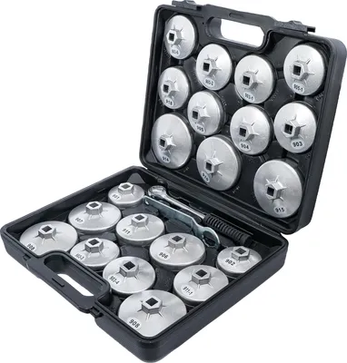 Produktbild von KRAFTMANN 1035 Ölfilterkappen-Satz aus Aluminium-Druckguss, 23-tlg.