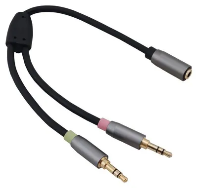 Produktbild von helos Adapterkabel, Klinke 3,5mm Buchse/2x Klinke 3,5mm Stecker,PREMIUM, schwarz