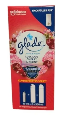 Zdjęcie produktu dla Glade by Brise Touch & Fresh Luscious Cherry & Peony, Spray automatyczny, Płynny, Wiśnia (owoc), Piwonia, Butelka, 10 ml