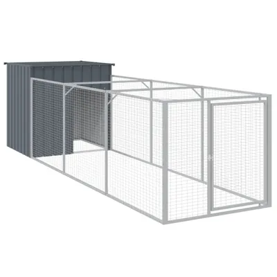 Immagine prodotto di vidaXL Cuccia per cani con corridoio antracite 110x405x110cm Acciaio zincato
