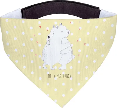 Produktbild von Mr. & Mrs. Panda Halstuch Für Hunde Eisbär Umarmen - Gelb Pastell - Geschenk, Tuch, Hund, Lustige Sprüche