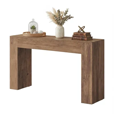 Obrázek produktu pro VASAGLE Konzolový stolek ve tvaru U, úzký stolek do předsíně, rozměry 120 x 30 x 80 cm, barva hnědá, Obrázek vytvořený pomocí AI