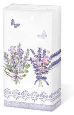 Productafbeelding van Ambiente, zachte lavendelkleurige papieren zakdoekjes, 10 stuks, 21,5x22 cm, wit