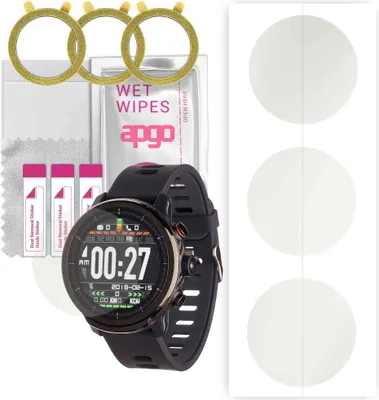 Produktbild von apgo 3 Stück Schutzfolie, Matt, kompatibel mit Garett Sport 29 Smartwatch, Hydrogel Displayschutzfolie mit Positionierhilfe, Displayfolie, robust und kratzfest