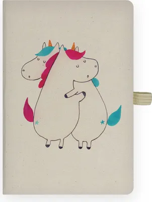 Produktbild von Mr. & Mrs. Panda Journal Einhörner Umarmen - Transparent - Geschenk, Unicorn, Familie, notizbuch, BFF, Einhorn, Tagebuch, Liebe, Skizzenbuch, DIN A4, kariert
