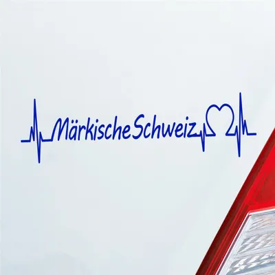 Produktbild von Auto Aufkleber Märkische Schweiz Puls Herzschlag mit Ferien Region Motiv 19x5 cm Dunkelblau Sticker Heckscheibenaufkleber