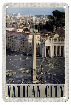 Produktbild von Blechschild Reise 12x18cm Vatikan Stadt Platz Kirche Urlaub Schild