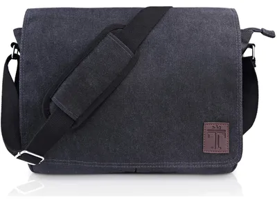 Immagine prodotto di Borsa per laptop Borsa a tracolla messenger - Tela - 14-16 pollici - Uomo - Grigio, per lavoro e scuola