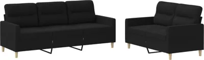 Produktbild von VidaXL 3201604, Schwarz, Schwarz, Metall, Sperrholz, Stoff, Schaum, 5 Sitz(e)