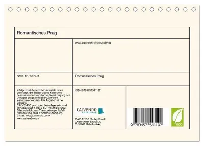 Produktbild von Romantisches Prag (Tischkalender 2026 DIN A5 quer), CALVENDO Monatskalender