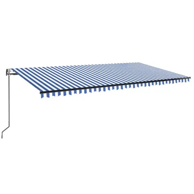 Image de vidaXL Store automatique rétractable 600x350 cm bleu et blanc