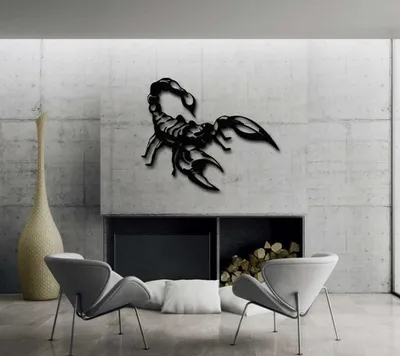 Produktbild von Skorpion, Metall Wandkunst - 23 "x18"/59x48 cm / Weiß