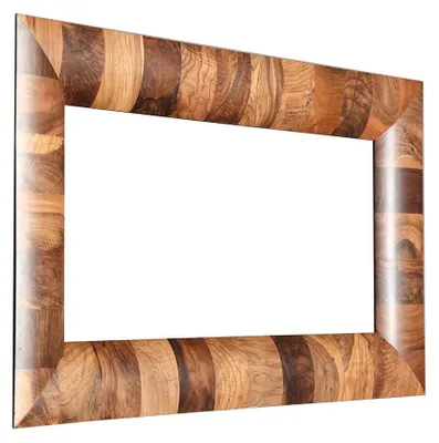 Produktbild von Brauner Holz- und Glasspiegel elegant für Wohnzimmer und Flur
