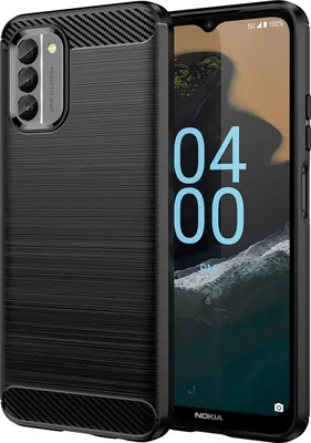 Immagine prodotto di Custodia per Nokia G400 in silicone TPU morbido, fibra di carbonio, custodia protettiva antiurto nera