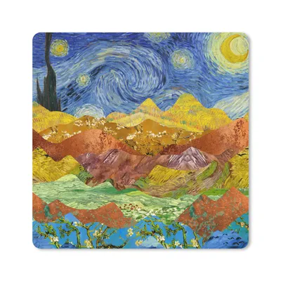 Produktbild von MuchoWow® Mauspad Mousepad Van Gogh - Sternennacht - Alte Meister 20x20 cm - Mousepads - Maus Mat - Pad - Mausunterlage - Desk Mat - Bureauartikeln