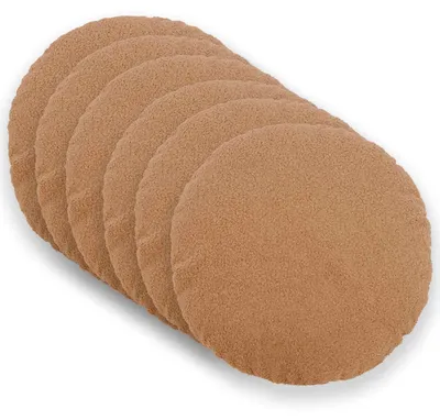 Obrázek produktu pro vidaXL Povlak na polštář, 6 kusů, barva béžová, průměr 60 cm, materiál bouclé