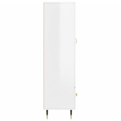 vidaXL Highboard biały wysoki połysk 69,5x31x115 cm materiał drewnopochodny