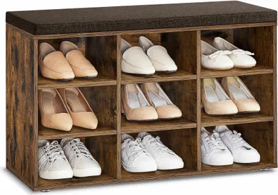 Zdjęcie produktu dla Szafka na buty z siedziskiem i 9 półkami