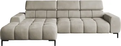 Obrázek produktu pro DomoHome rohová sedací souprava PLAZA-MINI látka SOLAR rohová sedací souprava včetně pohodlného, nadýchaného opěradla / dlouhé křeslo vlevo / industriální styl / ve tvaru L vlevo | 270x99x177 cm | CREME