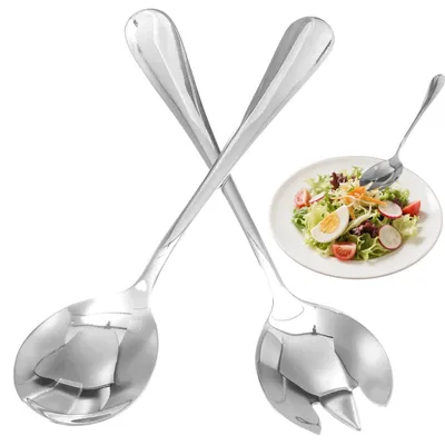 Productafbeelding van Saladebestek - 2-delige set van roestvrij staal - Voor het serveren van salades - 2 stuks