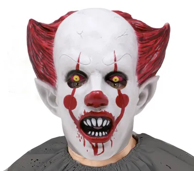 Productafbeelding van Clown-horror masker, griezelig, Halloween, onheilspellend, circus, kleur: wit