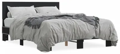 Produktbild von vidaXL Bettgestell Schwarz 120x200 cm Holzwerkstoff und Metall
