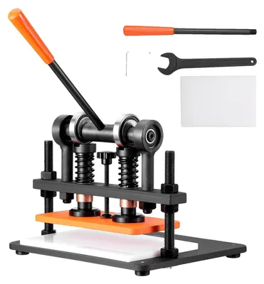 Produktbild von VEVOR Leder Schneidemaschine, 11 x 5,5 Zoll Prägeplatte manuelle Stanzmaschine, 0,47 Zoll Druckhub Leder Prägegerät, Dual-Führungswellen Stanzmaschine für verschiedene Materialien, 28 x 14 cm