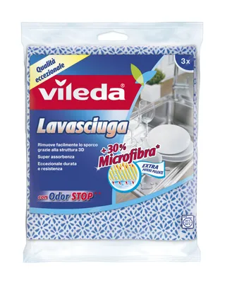 Obrázek produktu pro Vileda 139193, Mikrovlákno, Netkaná látka (TNT), Vícebarevný, Vícevzorový, Praní v pračce, 60 °C, Německo