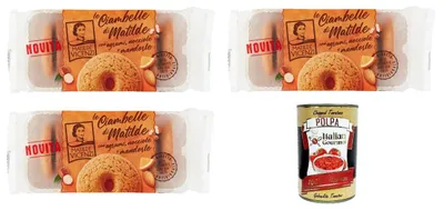 Produktbild von 3x Matilde Vicenzi – Matilde's Donuts, rustikale Kekse mit Zitrusfrüchten, Haselnüssen und Mandeln, langsam gegarte Produkte, ideal zum Frühstück, Snack oder Snack, 200 g+ Italian Gourmet Polpa 400g