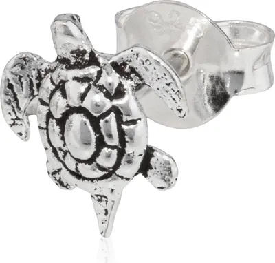Produktbild von Einzelohrstecker Schildkröte 8mm Silber 925 Wasserschildkröte Amulett Ohrring
