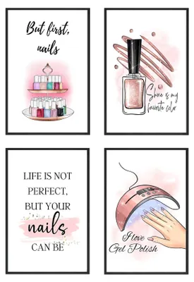 Nagelzitat-Posterset, 4-teilig, Leinwand, 20 x 30,5 cm