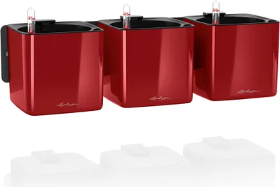 Zdjęcie produktu dla Doniczka 14X14Cm 3 Części Z Systemem Nawadniającym Lechuza Wall Home Kit Błyszczący