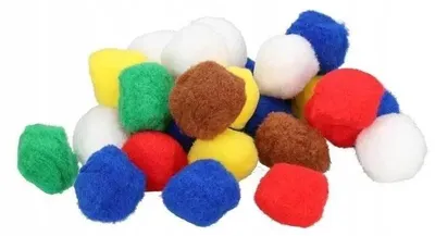 Produktbild von Flauschige Pompons, MIX, 5 cm, 30 Stück – Brewis