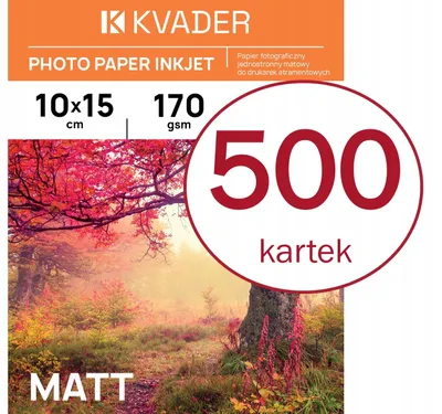 Produktbild von KVADER PREMIUM FOTO PAPIER MATT 170g 10x15 Fotopapier