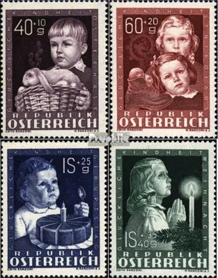 Produktbild von Briefmarken Österreich 1949 Mi 929-932 (kompl.Ausg.) postfrisch Glückl. Kindheit