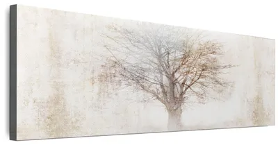 Produktbild von LUMASOUL Wandbilder Wohnzimmer Leinwandbild Baum 120x40 cm1-teiliges Bild für Schlafzimmer Flur Büro und Küche modernes Foto-Motiv