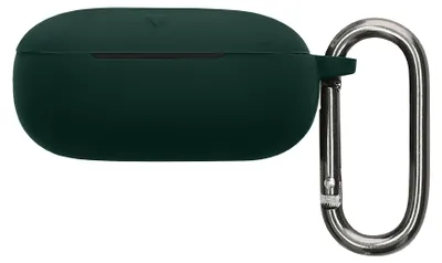 Produktbild von kwmobile Schutzhülle für Anker Soundcore Liberty 5 Hülle - TPU Silikon Case für Kopfhörer Ladecase - stoßfestes Cover mit Karabiner - Dunkelgrün