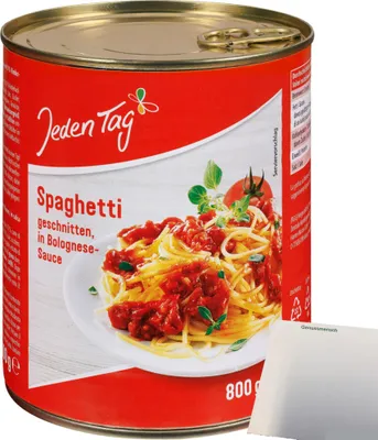 Produktbild von Jeden Tag Spaghetti Bolognese (800g Dose) + usy Block