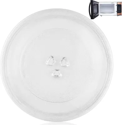 Produktbild von Mikrowellenteller Glas 24,5 cm, Mikrowelle Mikrowellen Teller, Drehteller Glasteller Mikrowelle Zubeh?r, Ersatz Drehteller Y-F?rmiger fš¹r Mikrowelle