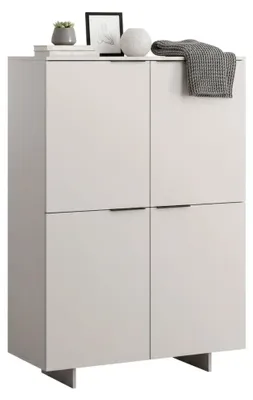 Produktbild von Dmora Hochschrank 100x41,5x145h cm Beige, 6 Regale, 8 Fächer