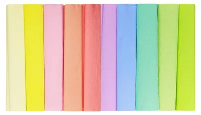 Image de Papier crépon rouleau pastel - Papier crépon rouleau - 200 x 25 cm - 10 rouleaux - Couleurs pastel - Pour décoration et bricolage