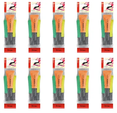 Productafbeelding van Neonkleurige tekstmarkeerset, zwart, met 3 stuks. Verpakking met 10 stuks