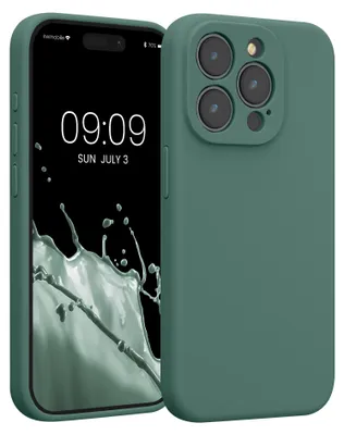 Produktbild von kwmobile Hülle kompatibel mit Apple iPhone 15 Pro - Hülle Silikon gummiert - Handyhülle - Handy Case in Tannengrün