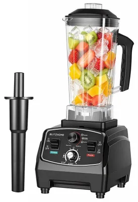 Zdjęcie produktu dla BlitzHome® BH-200D, blender stojący, 1600W, pojemność 2L, bez BPA, 9 stopni prędkości, timer, 6 ostrzy ze stali nierdzewnej do koktajli, lodu i zup, wtyczka EU